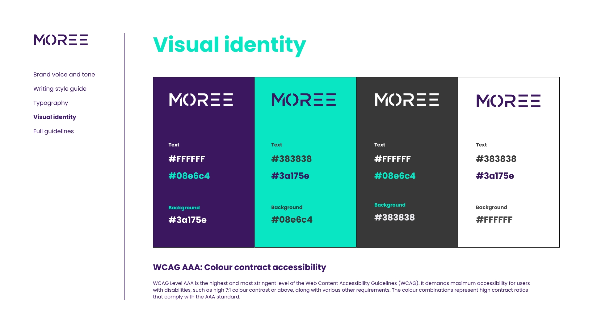 Moree visual identity colour system