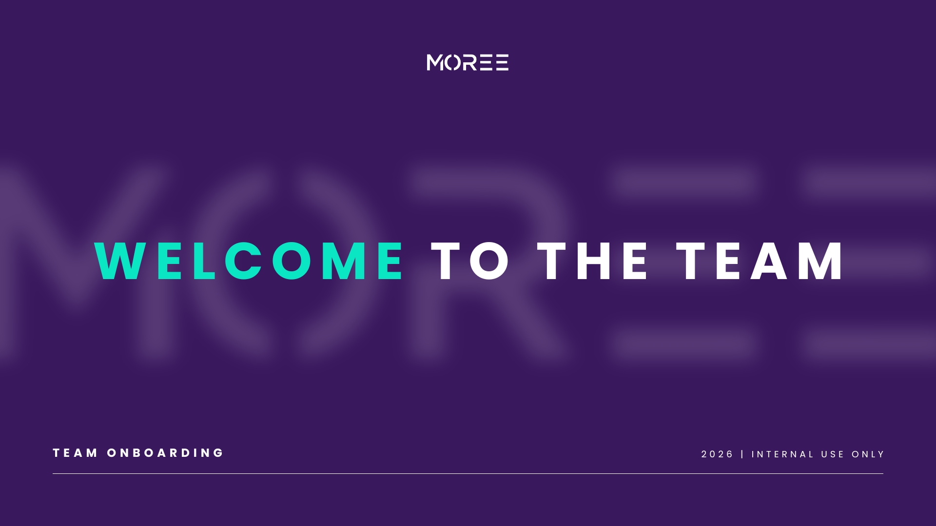Moree Welcome to the Team onboarding template